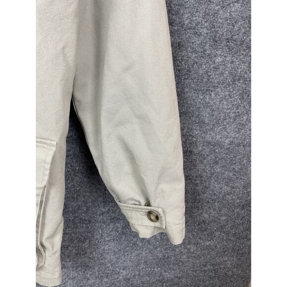 Lands' End Barn Coat Men's M 38-40 Tan Chore Field Jacket Corduroy Collar Quilte - Picture 12 of 16